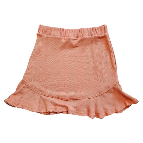 Free People Beach Coral Swing Ruffle Mini Skirt Sz S - Picture 2 of 7